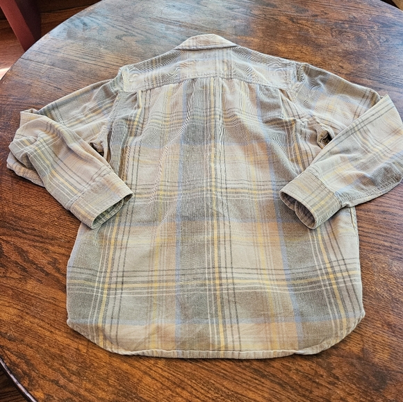 Prana Corduroy Grey Plaid Button-up Sz S - Picture 7 of 7